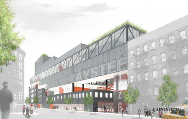 Streetview rendering of redeveloped Taystee Bakery at CREATE @ Harlem Green